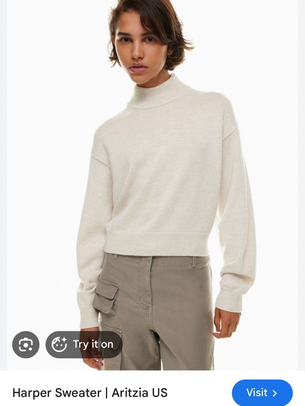 Wilfred Free 100% Merino Wool Harper Sweater in Heather Birch